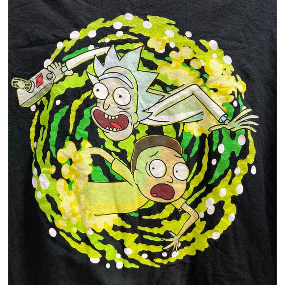 RICK & MORTY Adult Swim Black thrashed graphic tee big & tall SZ 2X - Picture 3 of 4